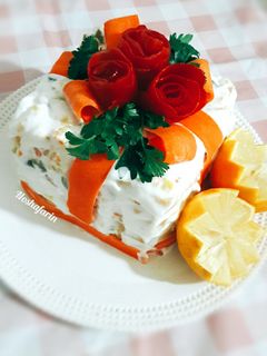 عکسی از دستور کیک سالاد الویه