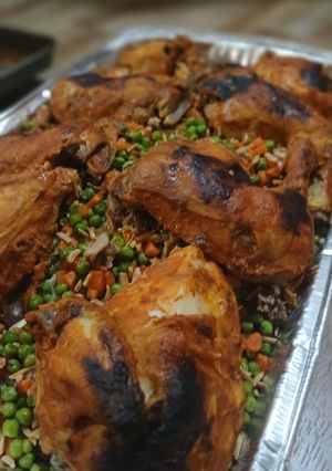 صورة لوصفة رز بالبازيلا والدجاج