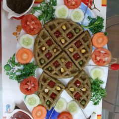 Moong dal waffels A picture of Moong dal waffels.