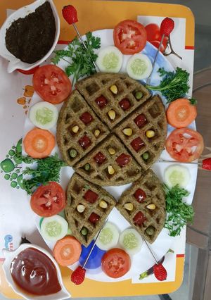 A picture of Moong dal waffels.