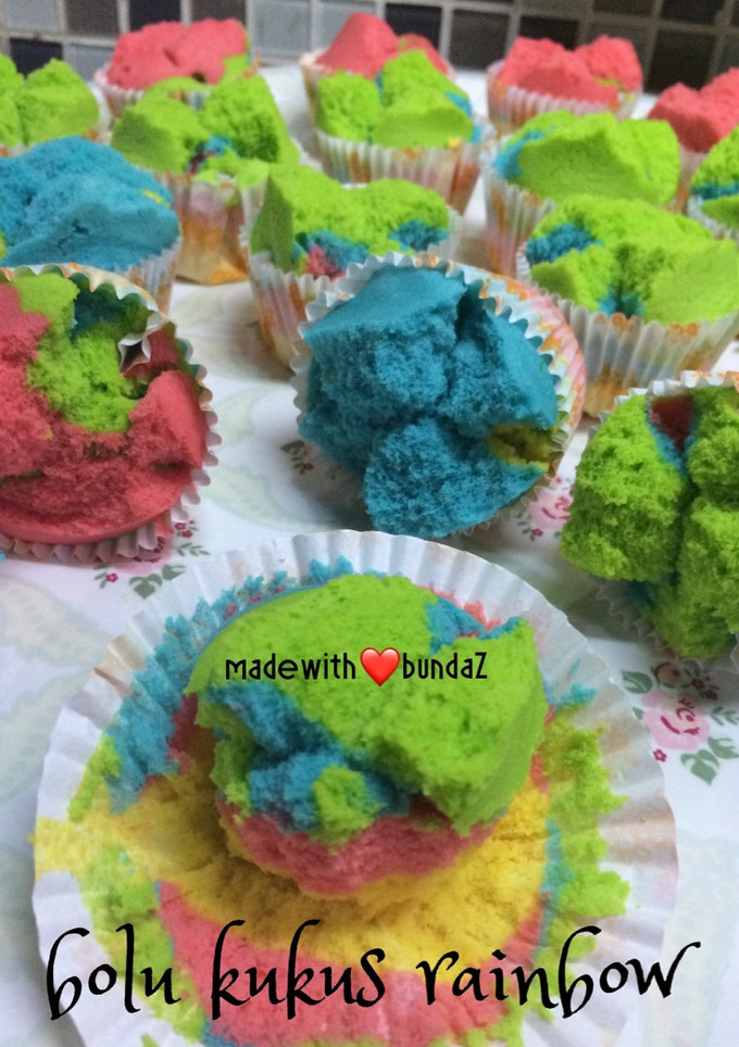 Foto resep Bolu kukus rainbow