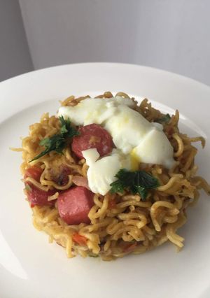 A picture of Sausage Noodles.