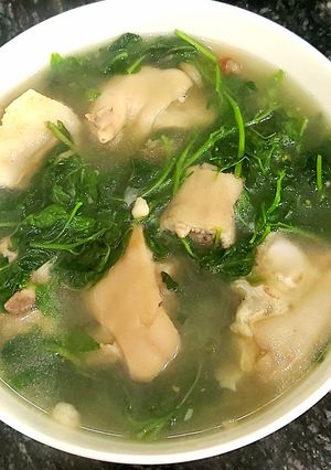 Hình của món Canh rau tầm bóp nấu móng giò.