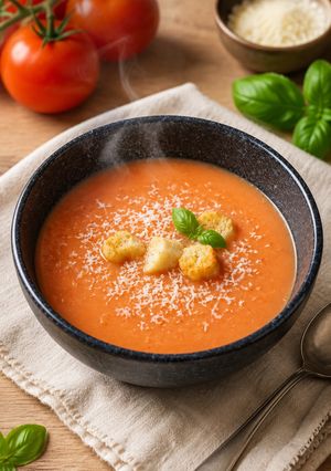 Una foto de Crema de Tomate con Queso