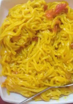 A picture of Yummy Capsica Maggi With Punjabi Tadka.