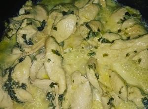 Una foto de Supremas de pollo al verdeo