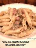 258 🍝Penne arroganti alla pancetta e crema di melanzana allo yogurt🍝