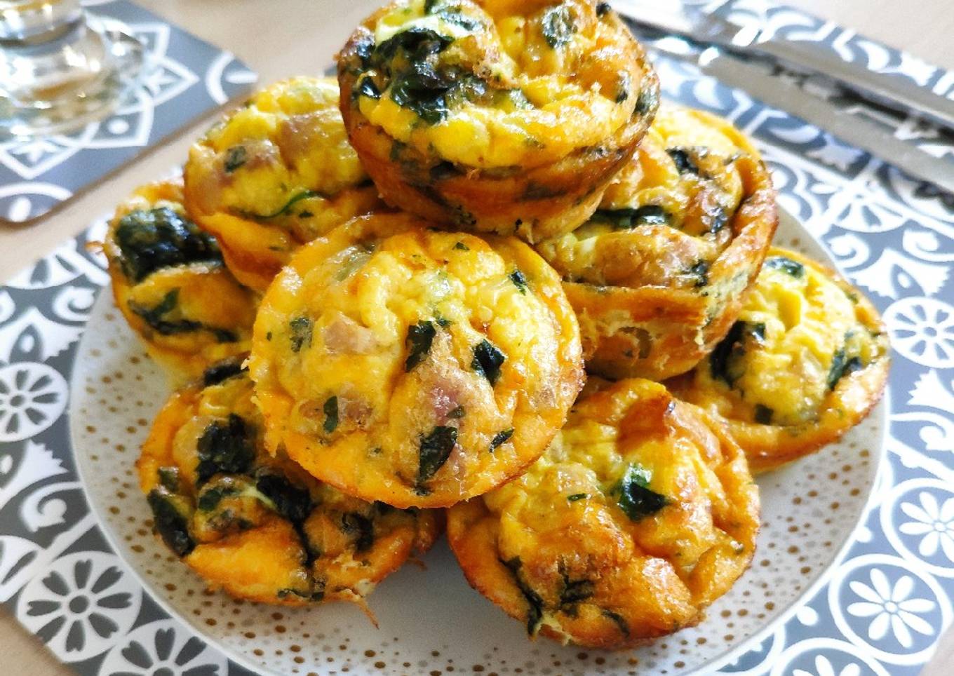 Baked Egg Bacon and Spinach