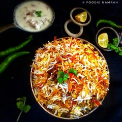 Layered Mutton biryani A picture of Layered Mutton biryani.