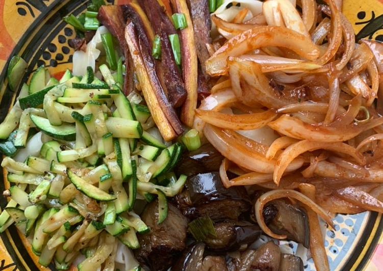 Easiest Way to Make Favorite Vegetarian Friendly: Korean Rainbow 🌈 Noodles
