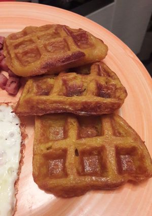 Une photo de Gaufres potimarron et patate douce
