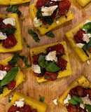 Grilled Polenta, Goat Cheese & Caramelised Cherry Tomatoes