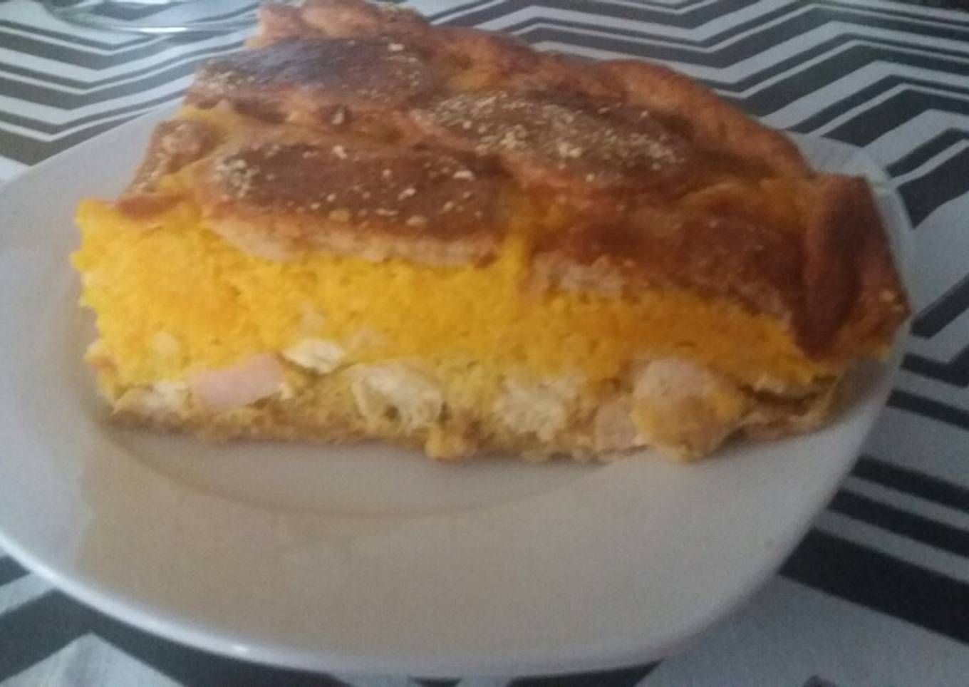 Tarta de calabaza y pollo con puerros!!