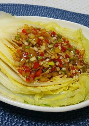 Hình của món Cải thảo hấp tưới nước tương 배추 찜.