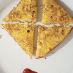 Besan bread pizza A picture of Besan bread pizza.