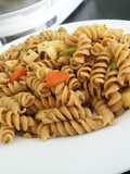 Fideos integrales con verduras y queso 😉