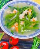 Canh rau muống nấu tôm tươi