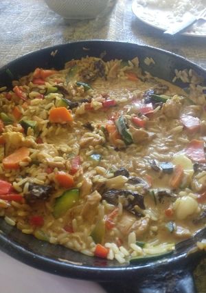 Una foto de Salteado de Pollo a la Crema y Hongos