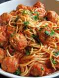 Spaghetti & Meatballs in Tomato Sauce (aka Lupin III Spaghetti)