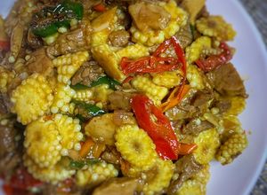 Foto resep Oseng putren / oseng janggel / tumis jagung muda