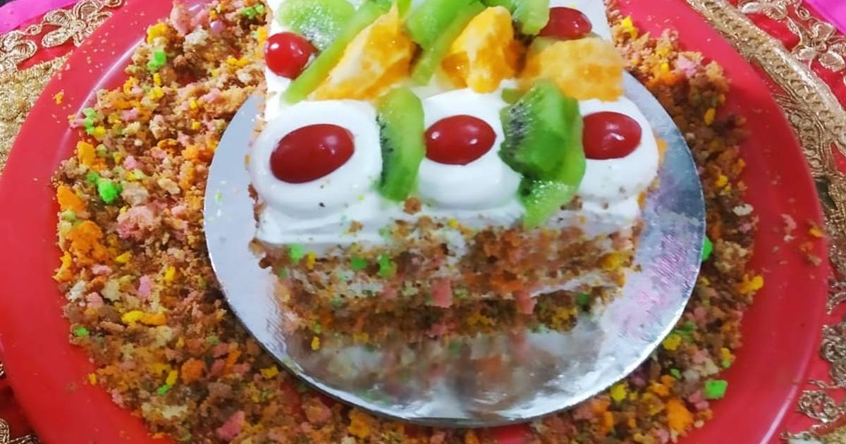 Kabita Maiti দ্বারা ওভেন ছাড়া ফ্রুট কেক (oven chara fruit cake recipe