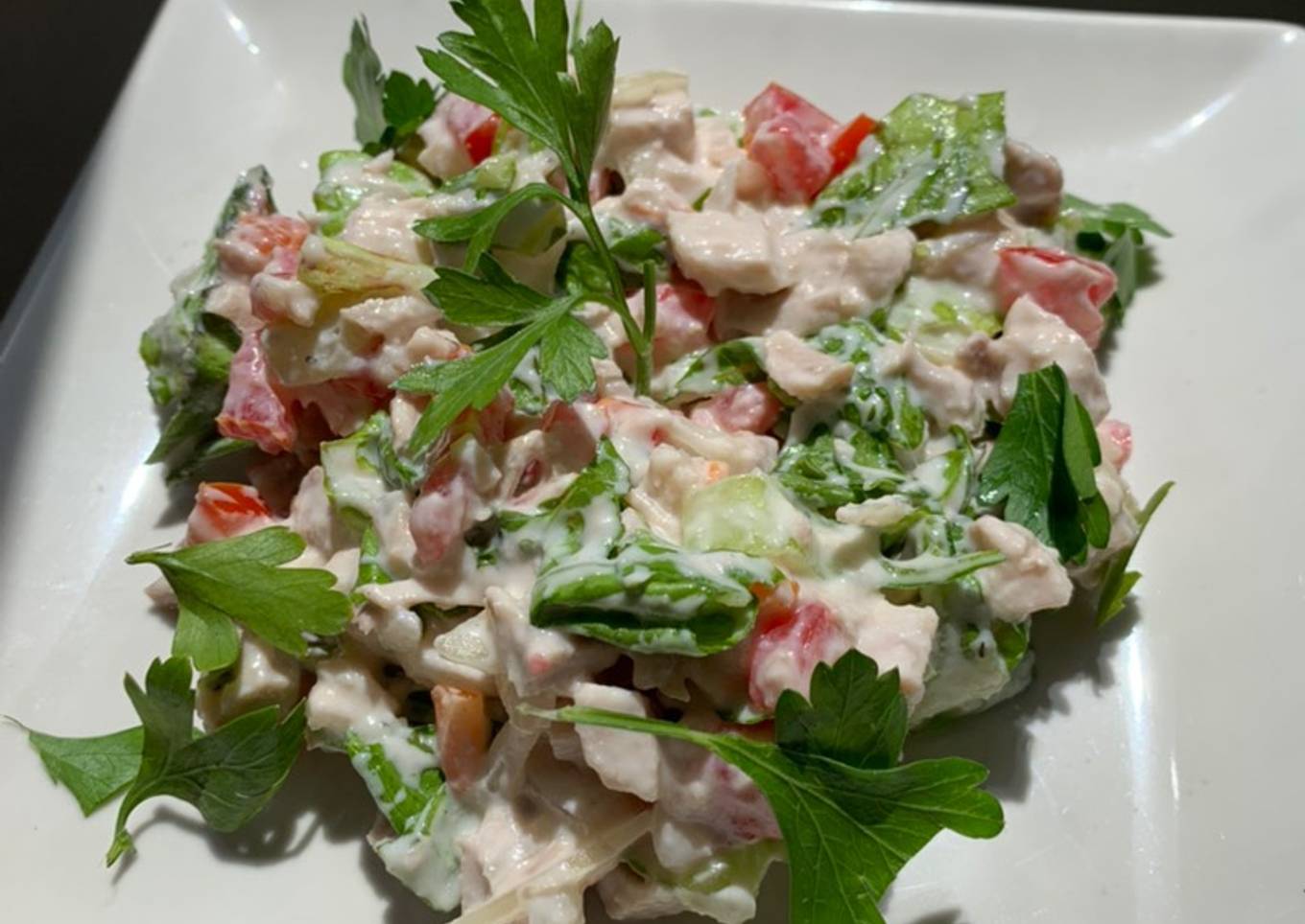 Ensalada o Dip de pollo fit a mi manera