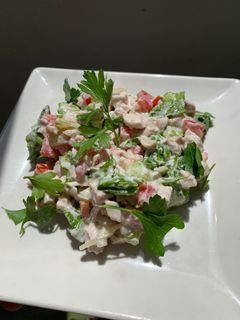 Una foto de Ensalada o Dip de pollo fit a mi manera