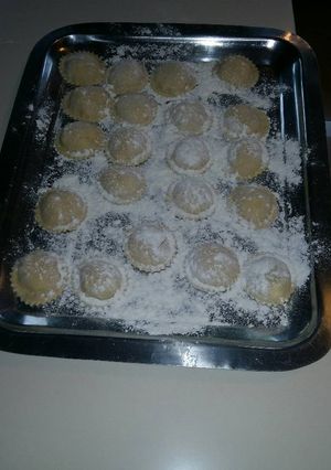 Una foto de Sorrentinos de salmón y mostaza
