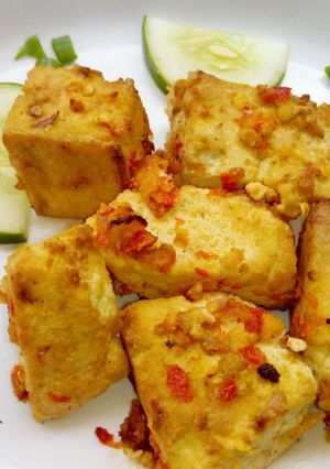 A picture of Spicy baked tofu.