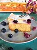 Fatias de Ricotta e mirtilos