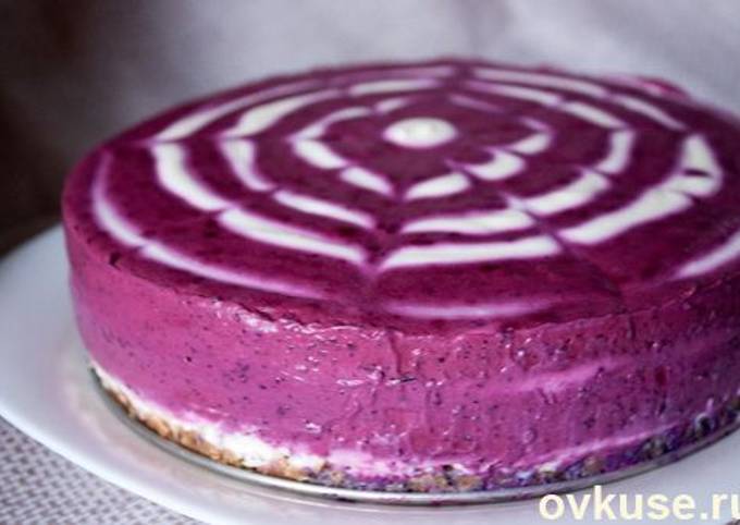 Чернично-творожный торт без выпечки основное фото рецепта