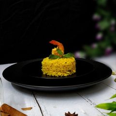 A picture of Narkel Chingri Pulao (coconut Prawn Pulao).