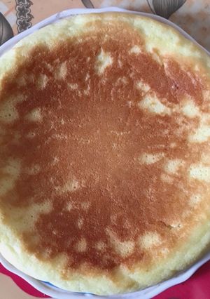 Hình của món Bánh bông lan không bột bắp, bột nở, vani, không lò nướng vẫn rất thơm và mềm.