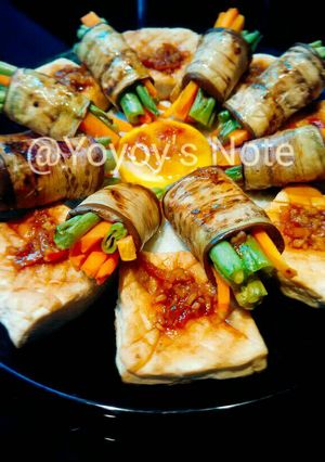 Foto resep Tahu + Sayur Gulung siram Kecap pedas (no oil, no salt)