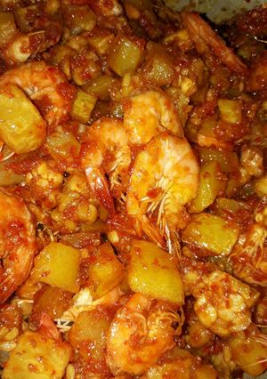 Foto resep Sambel kentang+tempe+udang