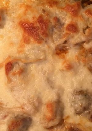 A picture of Cheesy Cabbage Sausage One Skillet Dinner.