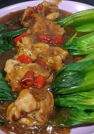 Foto resep Tumis Pokcoy Ayam Fillet Saus Tiram Cabai Merah
