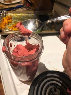 A picture of Raspberry peach sorbet.