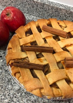 Una foto de Kuchen de manzana y pera