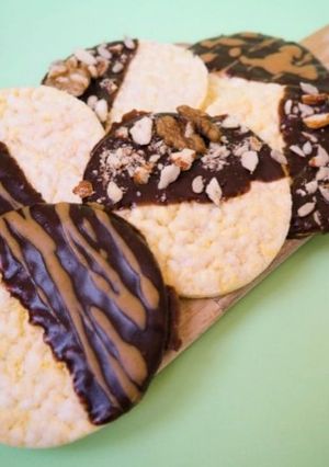 Foto de Bolachas de milho com manteiga de amendoim e chocolate negro