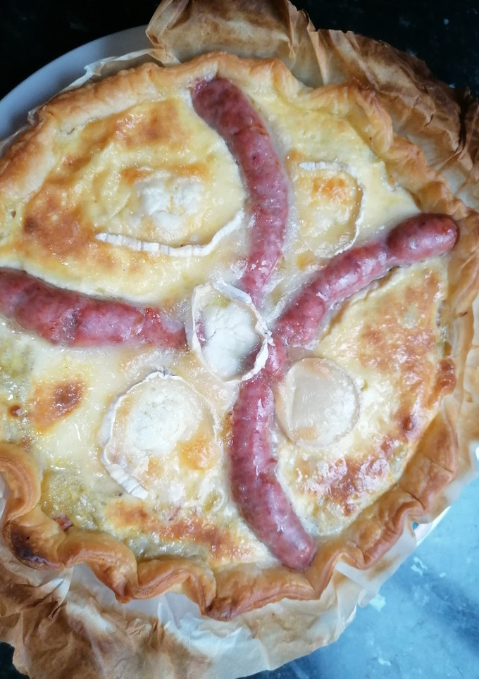 Una foto de Hojaldre con calabacín y queso de cabra