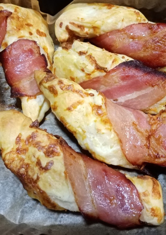 Una foto de Lazos de queso y bacon