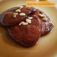 A picture of Rabri Malpua with Jaggery Recipe.