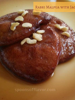 A picture of Rabri Malpua with Jaggery Recipe.