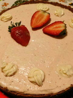 Una foto de Tarta de fresones y queso