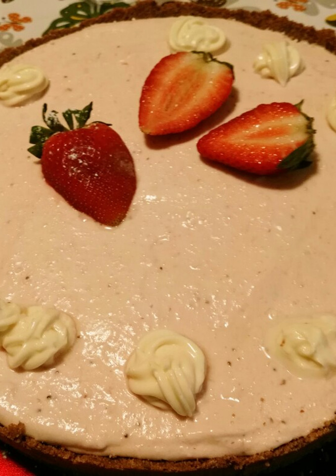 Una foto de Tarta de fresones y queso