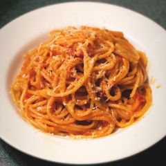 A picture of Spaghetti all'Amatriciana.