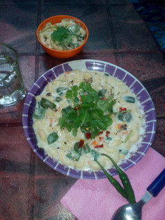 A picture of White sauce macaroni.