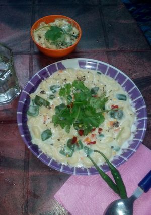 A picture of White sauce macaroni.