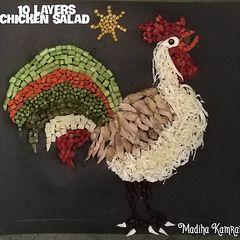A picture of 10 layers chicken salad.